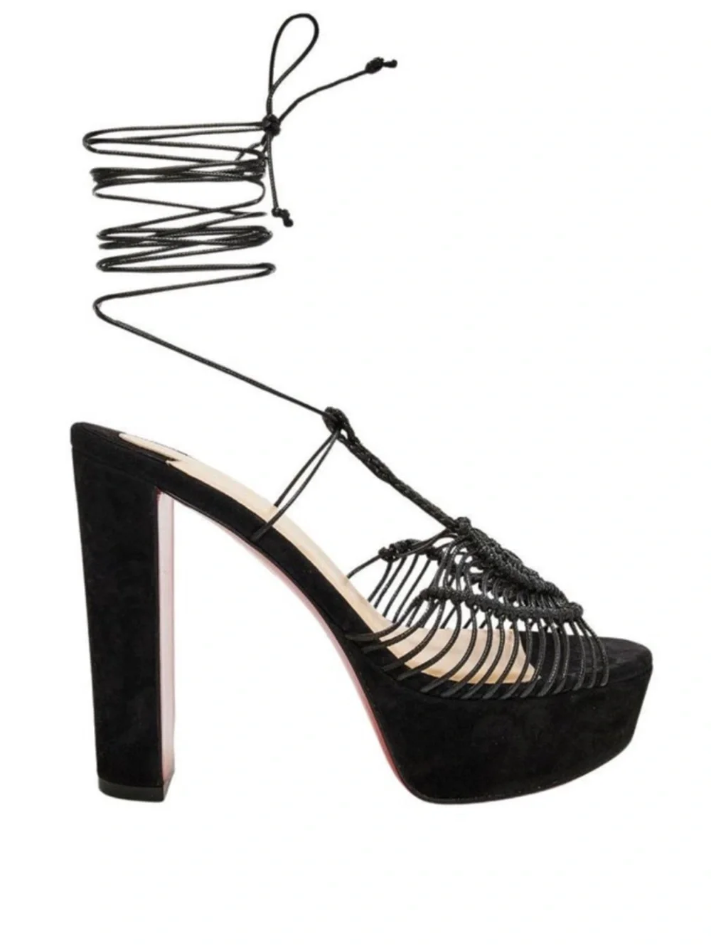 Christian Louboutin Janis in heels Alta 130mm wrap around heels RETAIL 1,295